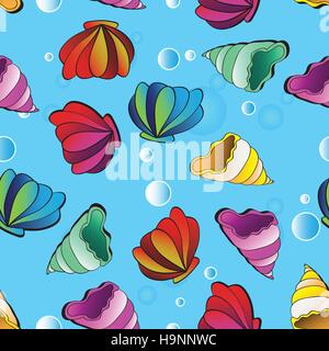 Vector seamless background de coquillages Illustration de Vecteur