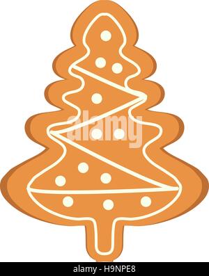 Gingerbread sous la forme de vecteur d'arbres de Noël. Isolé sur fond blanc. Illustration de Vecteur