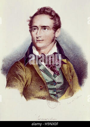 Alphonse de Lamartine - écrivain français Banque D'Images