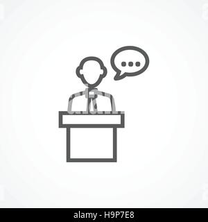 L'icône Conférence gris sur fond blanc Illustration de Vecteur
