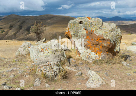 Site archéologiques préhistoriques de Zorats Karer, Sisian, province de Syunik, Arménie, Caucase, Moyen-Orient, Asie Banque D'Images