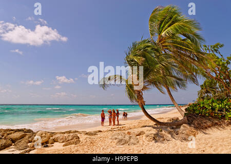 Dover Beach, St Lawrence Gap, Côte Sud, Barbade, Caraïbes. Banque D'Images