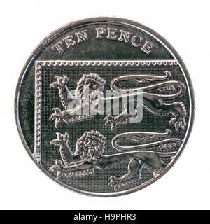 2008 Nouveau design pour 10 pence pièce de monnaie britannique Banque D'Images