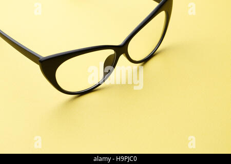 Lunettes avec lentilles noir transparent Banque D'Images