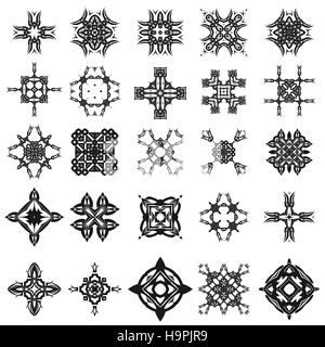 Ensemble de rosettes Tribal Tattoo Illustration de Vecteur