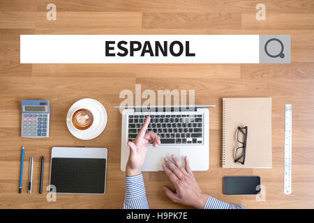 ESPANOL Apprendre l'espagnol de l'éducation et de Habla Espanol , ne demande pas Banque D'Images