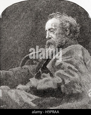 George Frederic Watts, 1817 - 1904. Peintre et sculpteur de l'époque victorienne anglaise. Vu ici âgé de 47 ans. Du Strand Magazine, Vol I Janvier à juin 1891. Banque D'Images