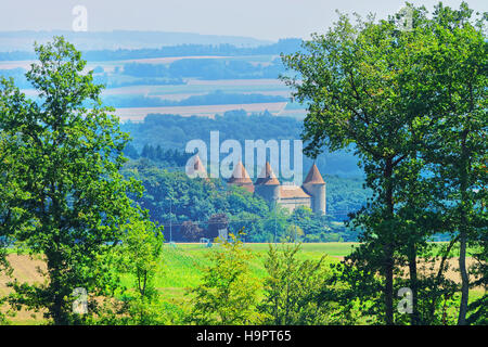 Château à Yverdon-les-Bains dans le Jura Nord Vaudois District de canton de Vaud, Suisse. Banque D'Images