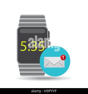 Avec la technologie smart watch scénario de réception message illustration eps 10 Illustration de Vecteur
