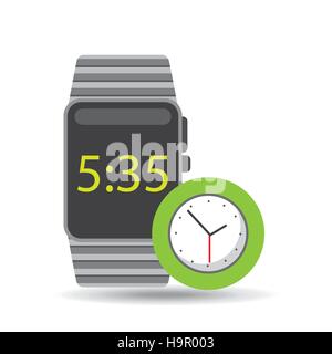La technologie Smart watch avec horloge analog vector illustration eps 10 Illustration de Vecteur