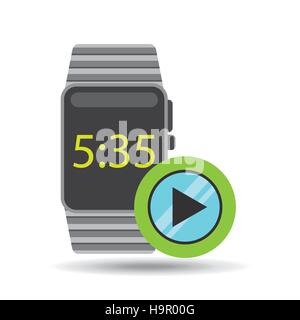 Avec la technologie smart watch video player vector illustration eps 10 Illustration de Vecteur