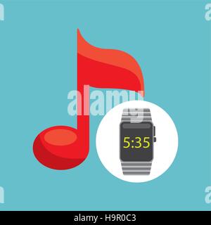 Avec la technologie smart watch note musique illustration vecteur eps 10 Illustration de Vecteur