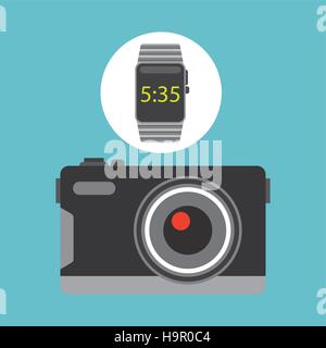Avec la technologie SMART Watch caméra photographique illustration vecteur eps 10 Illustration de Vecteur
