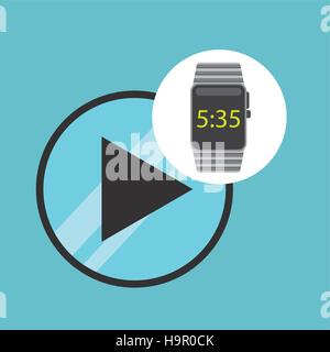 Avec la technologie smart watch video player vector illustration eps 10 Illustration de Vecteur