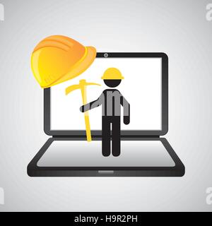 En construction page web pick travailleur ax vector illustration eps 10 Illustration de Vecteur
