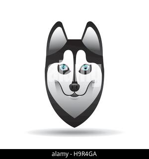 La face de chien husky de Sibérie vector illustration eps 10 Illustration de Vecteur