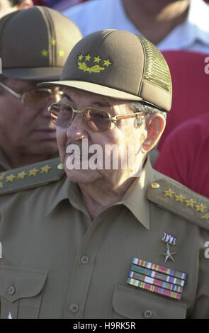 Raul Castro Ruz, Ministre des Forces armées et le frère de Fidel Castro. Le 24 janvier 2000. Credit : Jorge Rey/MediaPunch Banque D'Images