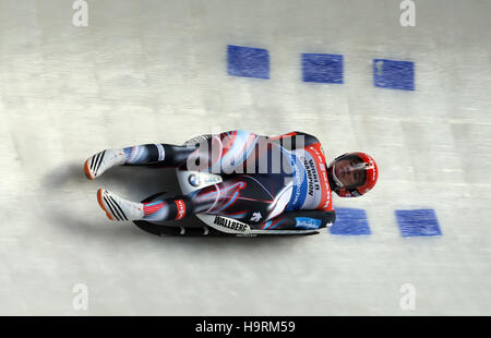 Winterberg, Allemagne. 26 Nov, 2016. Natalie Geisenberger d'Allemagne en action dans le women's 1 places, le cas de la coupe du monde de bobsleigh à Winterberg, Allemagne, 26 novembre 2016. Photo : Ina Fassbender/dpa/Alamy Live News Banque D'Images