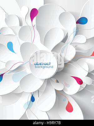 Résumé arrière-plan coloré avec des feuilles et de la place pour votre texte - portrait. Illustration de Vecteur