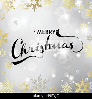 Joyeux Noël avec de l'or carte design étincelant d'effets secondaires. Illustration de Vecteur