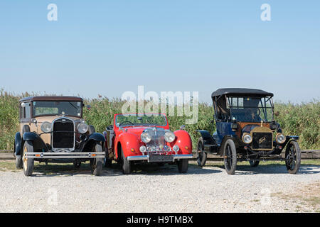 Ford a, 1930, Triumph Roadster, 1948, Ford T 1913 Banque D'Images