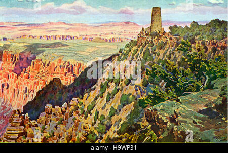 Nps grand canyon Grand Canyon Nat Park ; carte postale Widforss Banque D'Images