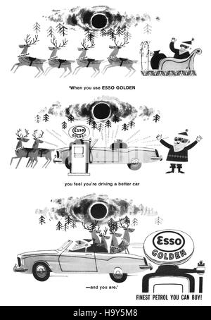 1965 La publicité pour l'essence Esso Golden Banque D'Images