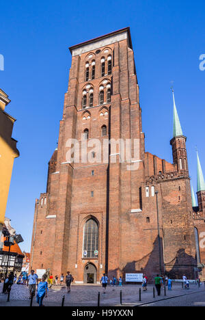 La Pologne, la Poméranie, Gdansk (Dantzig), vue de la tour massive de l'église Sainte Marie de Ulica Pivna Jopengasse / Bière (rue) Banque D'Images