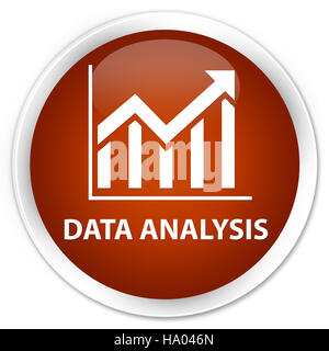 L'analyse des données statistiques (icône) isolé sur bouton rond marron premium abstract illustration Banque D'Images