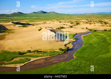 La Mongolie, province Övörkhangaï, dune de sable à Batkhan parc national Banque D'Images