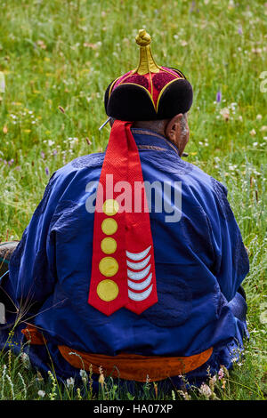 La Mongolie, province de Bayankhongor, Lantern, fête traditionnelle, catcheur Banque D'Images