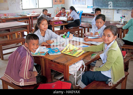 Classe de l'école de Luang Prabang, Laos. Banque D'Images