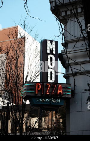 Mod super rapide pizza sign Banque D'Images