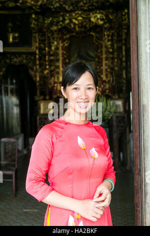 Huynh Thuy Le, accueil d'Amant, de Marguerite Duras, Sa Dec, Mekong, Vietnam, Asie Banque D'Images