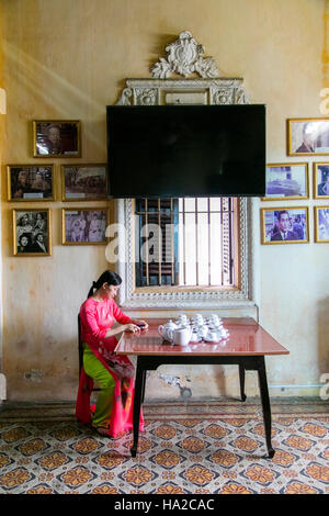 Huynh Thuy Le, accueil d'Amant, de Marguerite Duras, Sa Dec, Mekong, Vietnam, Asie Banque D'Images