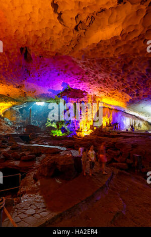 Accrocher la caverne Sung Sot, Halong Bay, Vietnam, Asie Banque D'Images