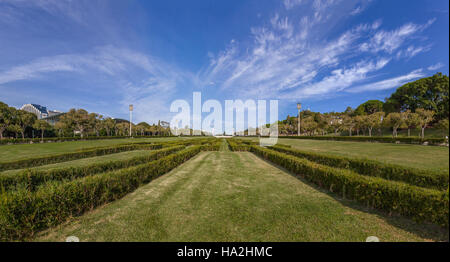 Le Parc Eduardo VII à Lisbonne, Portugal. Le plus grand parc de la ville centre. Construite à côté de l'emblématique rond-point Marques de Pombal Banque D'Images