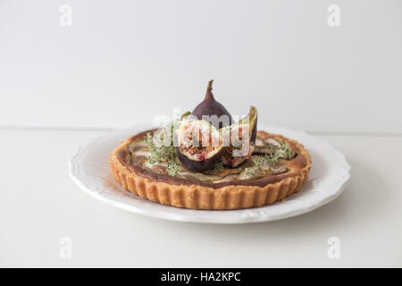 Tarte aux figues et au thym Banque D'Images