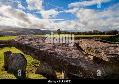 Arthur's Stone chambre funéraire près de Bredwardine Herefordshire surplombant les montagnes Noires England UK Banque D'Images