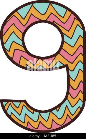 Nombre de couleurs plus design neuf lignes et rayures Illustration de Vecteur