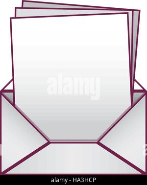 Le papier blanc enveloppes ouvertes avec plusieurs feuilles Illustration de Vecteur