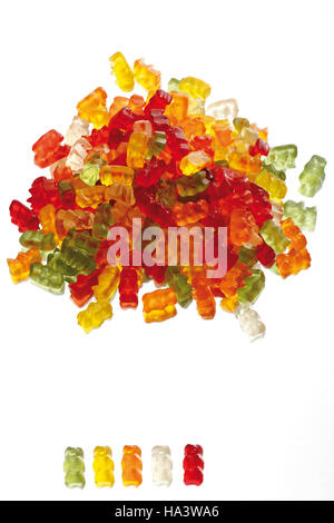 Pile des ours de gummi multicolores Banque D'Images