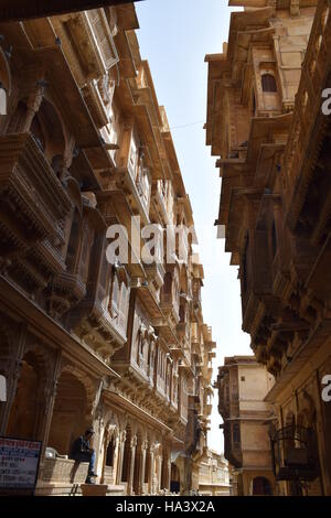 Avis de Patwa haveli à Jaisalmer, Rajasthan, India Banque D'Images