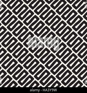 Seamless Vector noir et blanc en diagonale motif de lignes ondulées Illustration de Vecteur