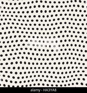 Seamless Vector noir et blanc Pois irréguliers modèle déformé Illustration de Vecteur