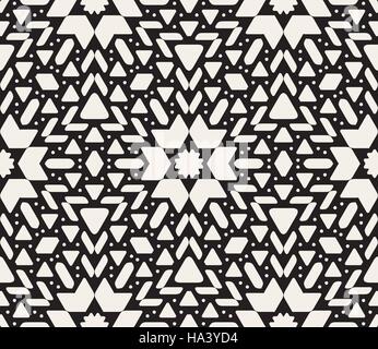 Seamless Vector Oriental noir et blanc motif géométrique Illustration de Vecteur