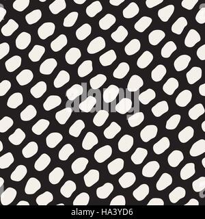 Seamless Vector fouillis noir et blanc motif cercles Illustration de Vecteur