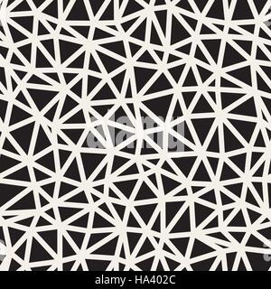 Seamless Vector noir et blanc motif grille Triangle irrégulier Illustration de Vecteur
