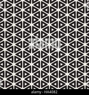 Seamless Vector Triangle arrondi noir et blanc motif géométrique grille Illustration de Vecteur
