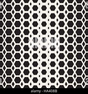 Seamless Vector grille hexagonale en noir et blanc motif géométrique Illustration de Vecteur